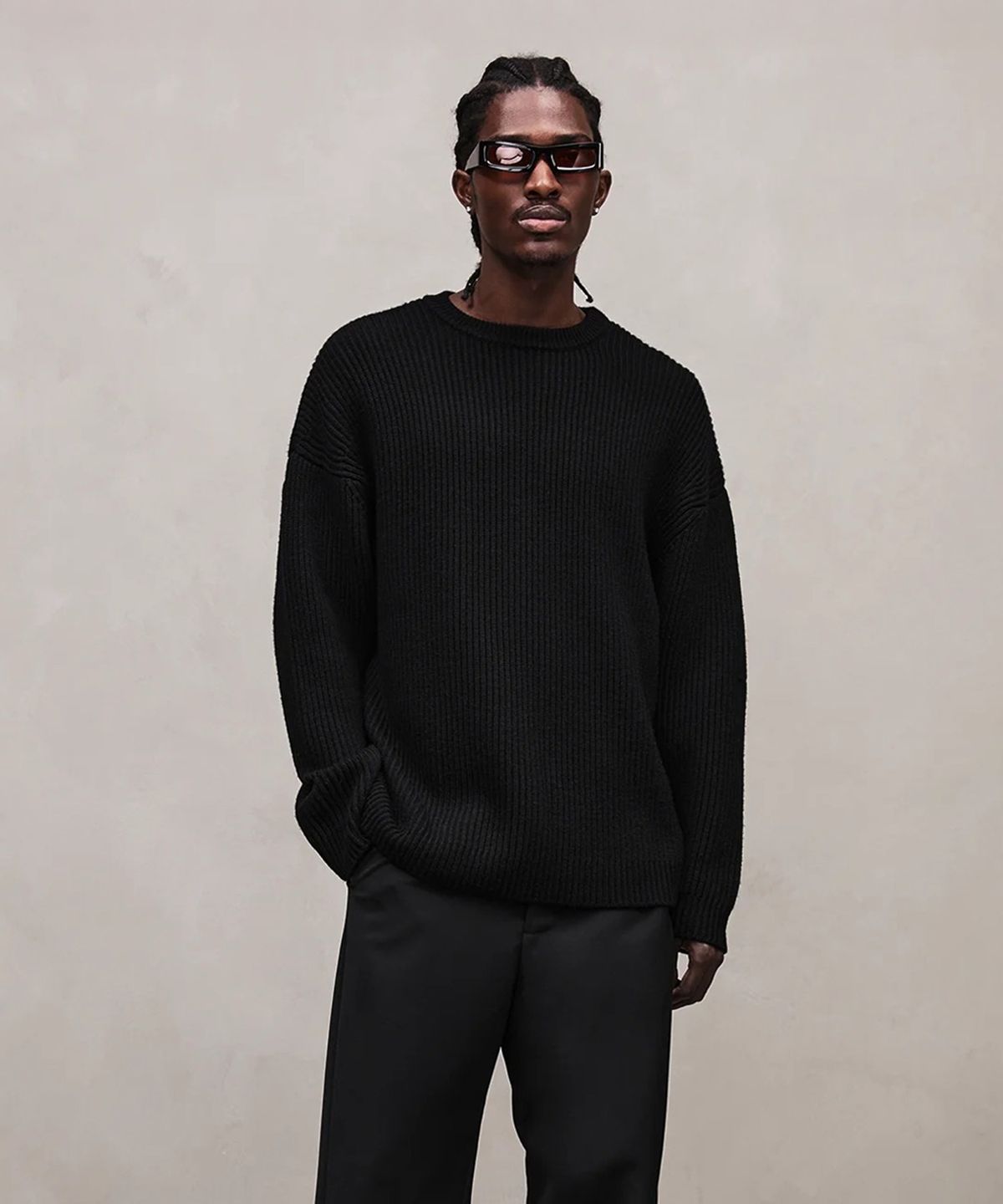 엔타이어 스튜디오(ENTIRE STUDIOS) (U) 오버사이즈 니트 크루넥 블랙 OVERSIZE KNIT CREWNECK BLACK