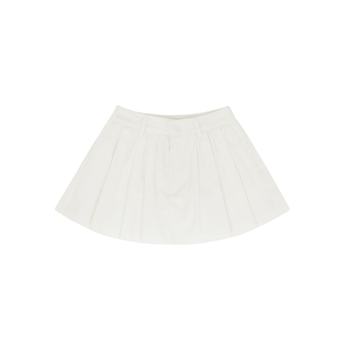 피브비(PIV’VEE) Shirring Corduroy Mini Skirt (cloud white)