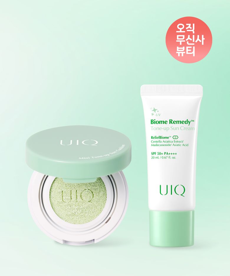 [SET] 바이옴 레미디 미니 톤업 선쿠션 그린 + 톤업 선크림 그린 20ml 기획세트