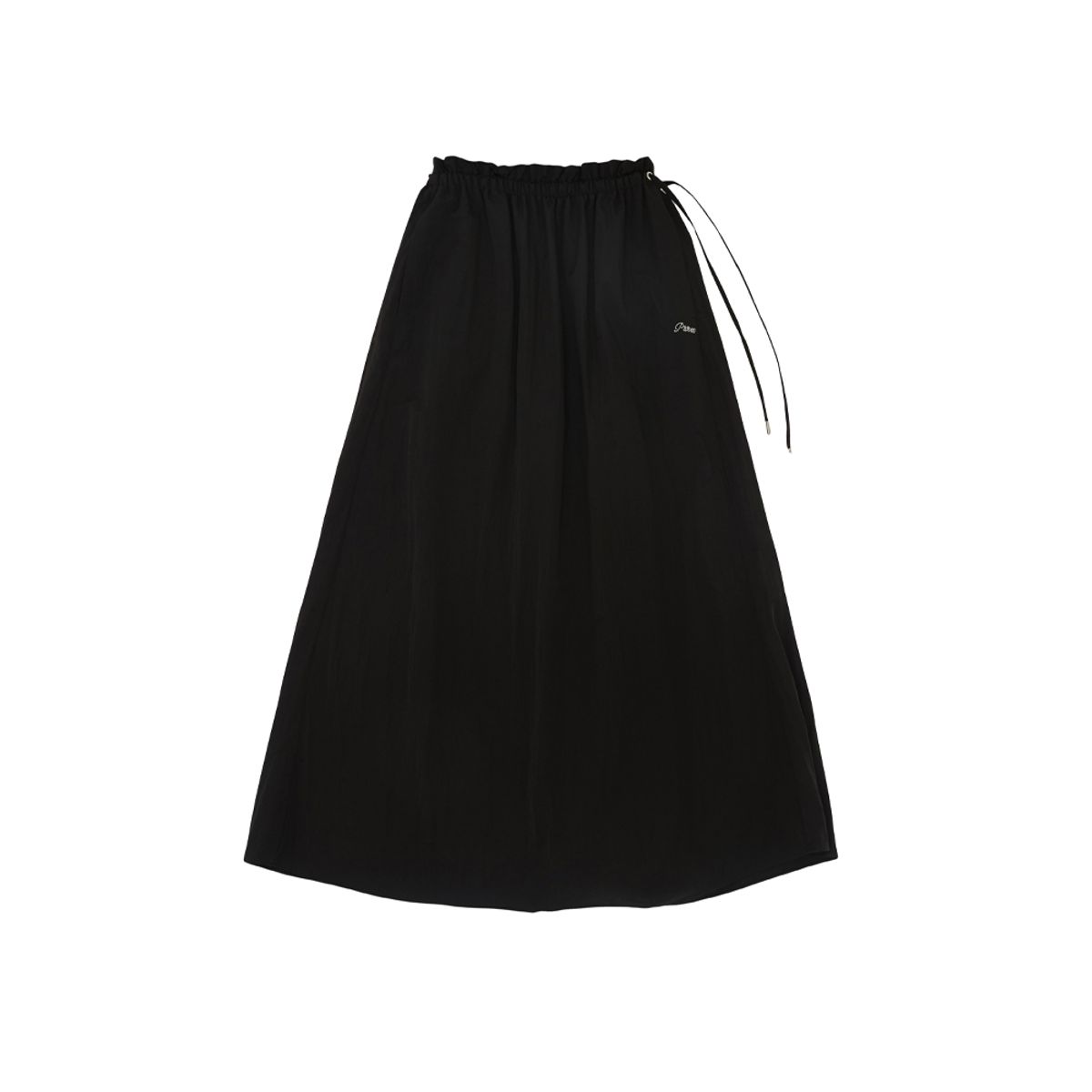 피브비(PIV’VEE) Frill Waist Long Skirt (ebony black)