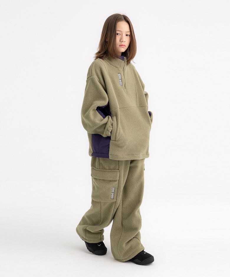 사이드 플리스 셋업 Khaki