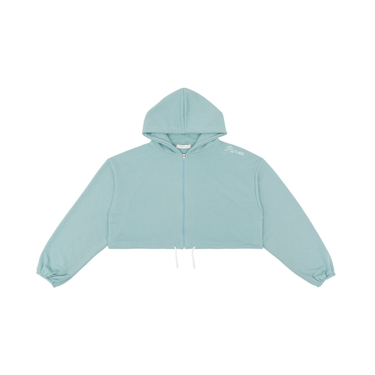 피브비(PIV’VEE) Semi-cropped Zip-up Hoodie (mist blue)