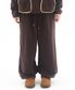 FLEECE WIDE JOGGER PANTS BROWN