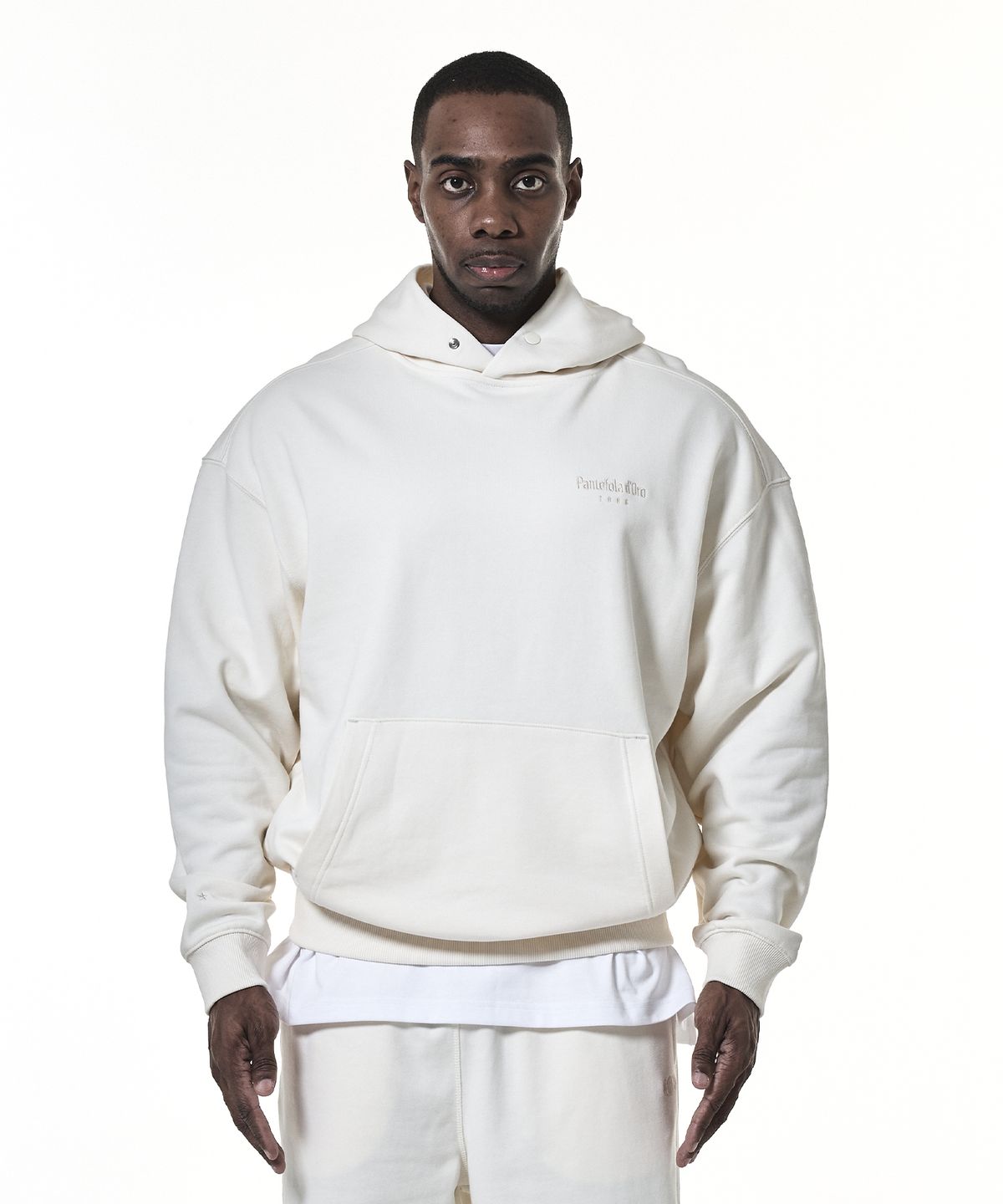 판토폴라도르(PANTOFOLADORO) 데일리 스웨트 후드 티셔츠 CREAM
