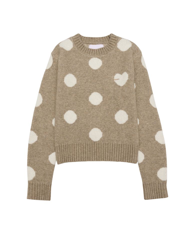 DOT PULLOVER KNIT BEIGE