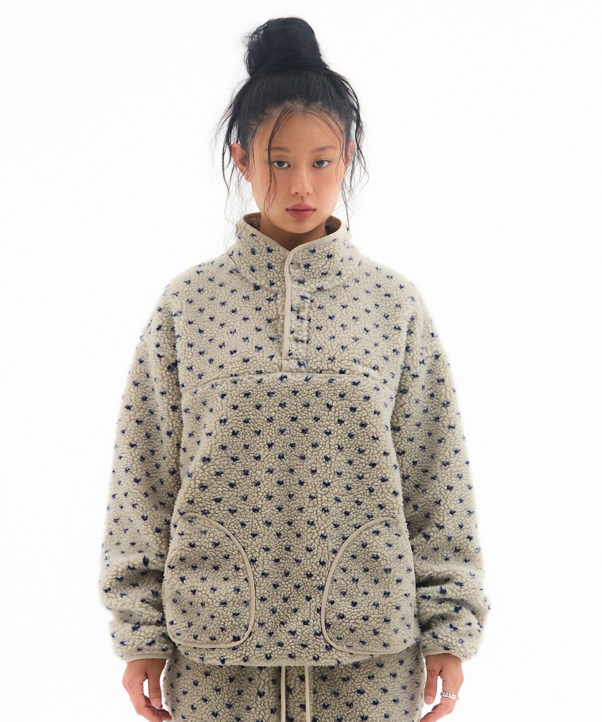 아메스 월드와이드(AMES-WORLDWIDE) FLEECE ANORAK BEIGE