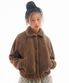 COLLAR FLEECE JACKET BROWN