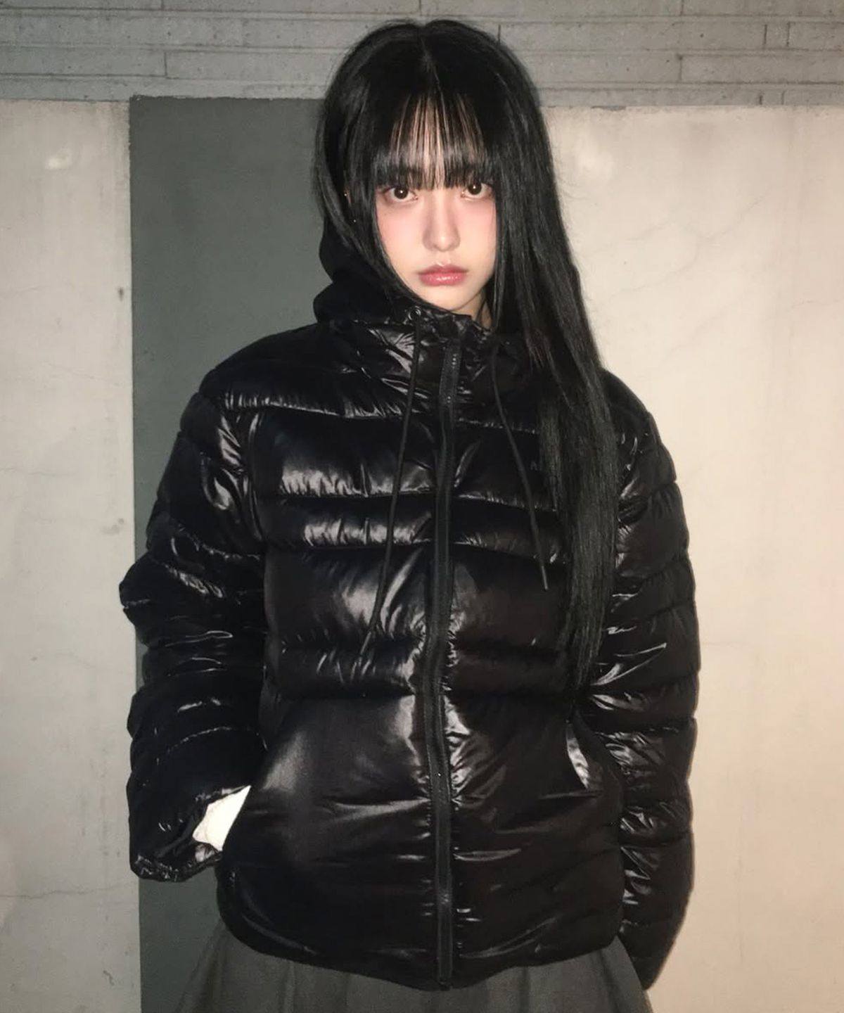 아메스 월드와이드(AMES-WORLDWIDE) LIGHT WEIGHT HOODED PADDING BLACK