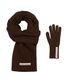 KNIT GLOVES & MUFFLER SET BROWN