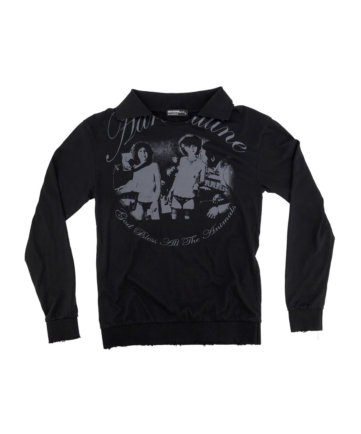 선데이오프클럽(SUNDAYOFFCLUB) Adrenaline Washed Collar T-Shirt - Black