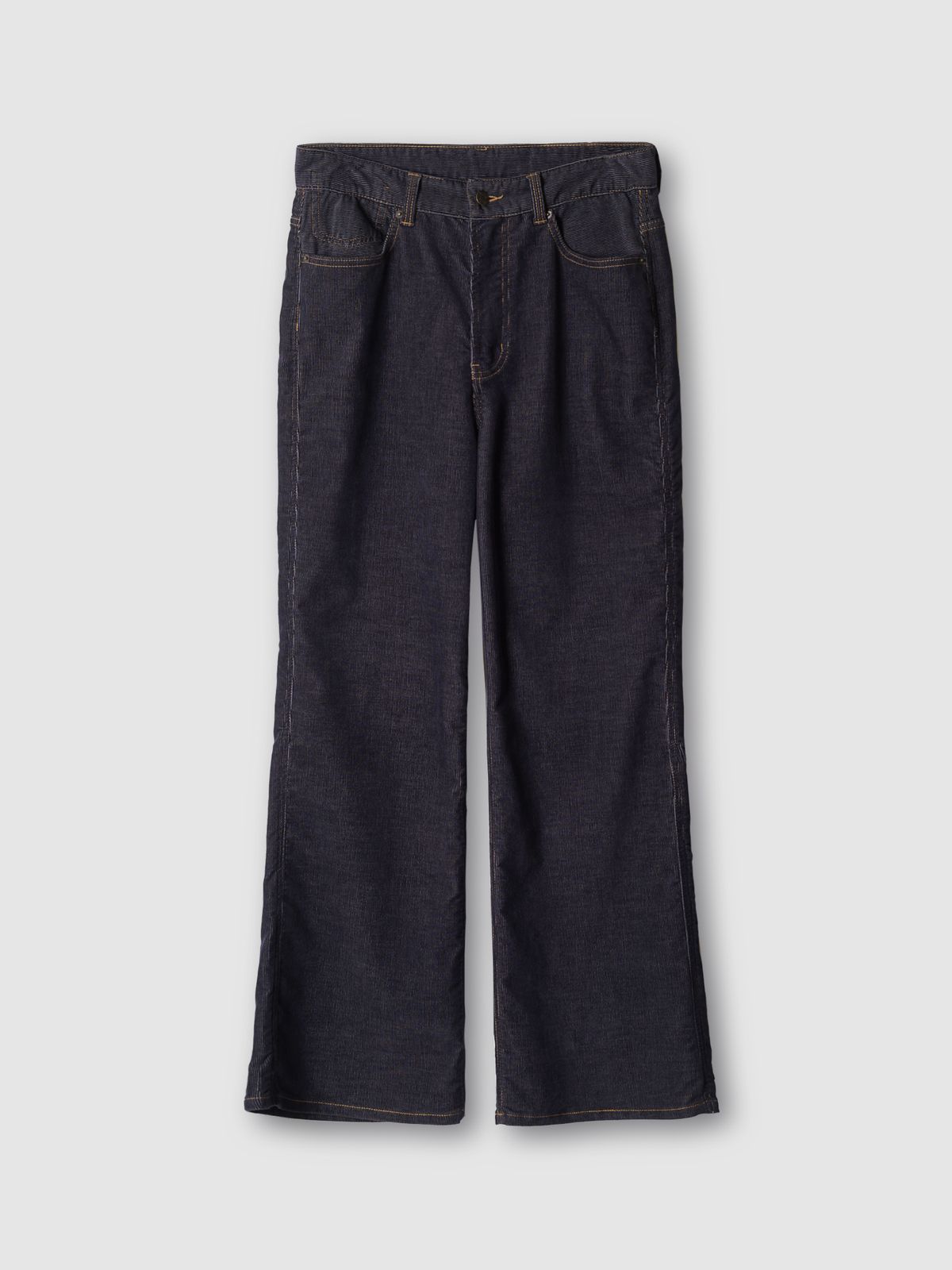포커페이스(POKERFACE) WASHED CORDUROY STRAIGHT FLARE PANTS INDIGO (ITALY FABRIC)