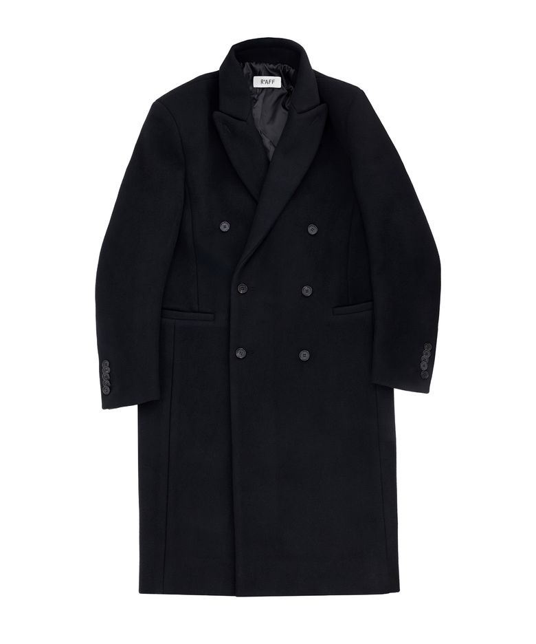 Strap Wool-Padded Coat - Black