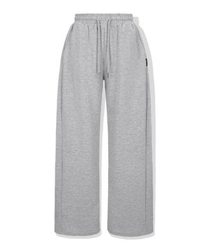 사이드 턱 와이드핏 트레이닝 밴딩 팬츠 (그레이)