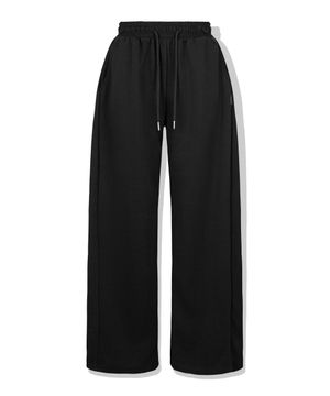 사이드 턱 와이드핏 트레이닝 밴딩 팬츠 (블랙)