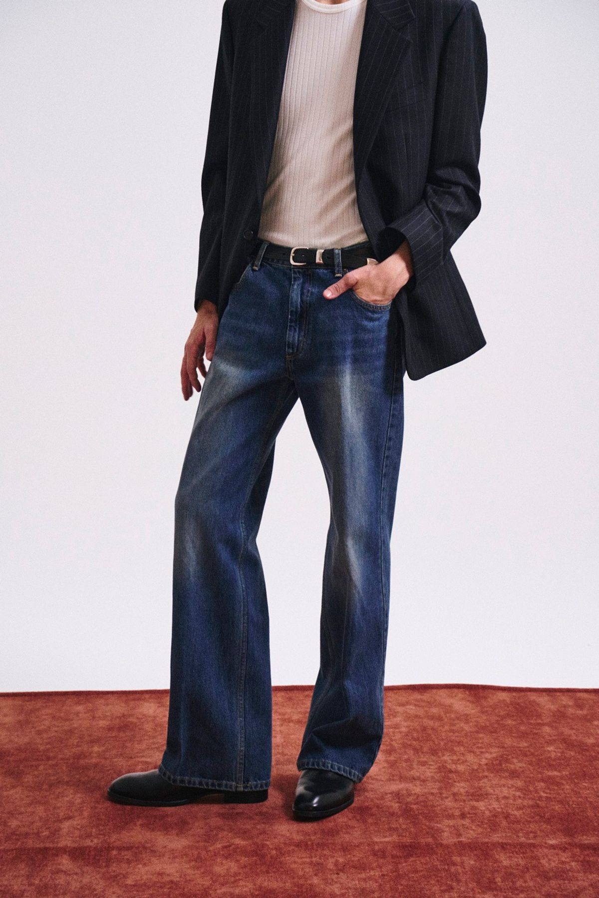 페크(PEQ) WASHED DENIM JEANS (BLUE)