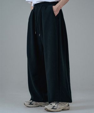 에센셜 와이드 벌룬 스웨트 조거 팬츠 블랙