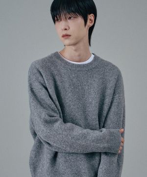 소프트 울 블렌드 크루넥 스웨트 니트 그레이