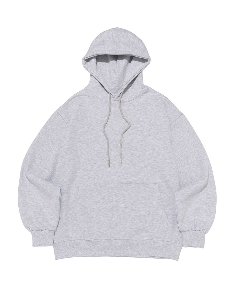 [논기모/기모] 에센셜 플랜 후드티셔츠 (라이트그레이)