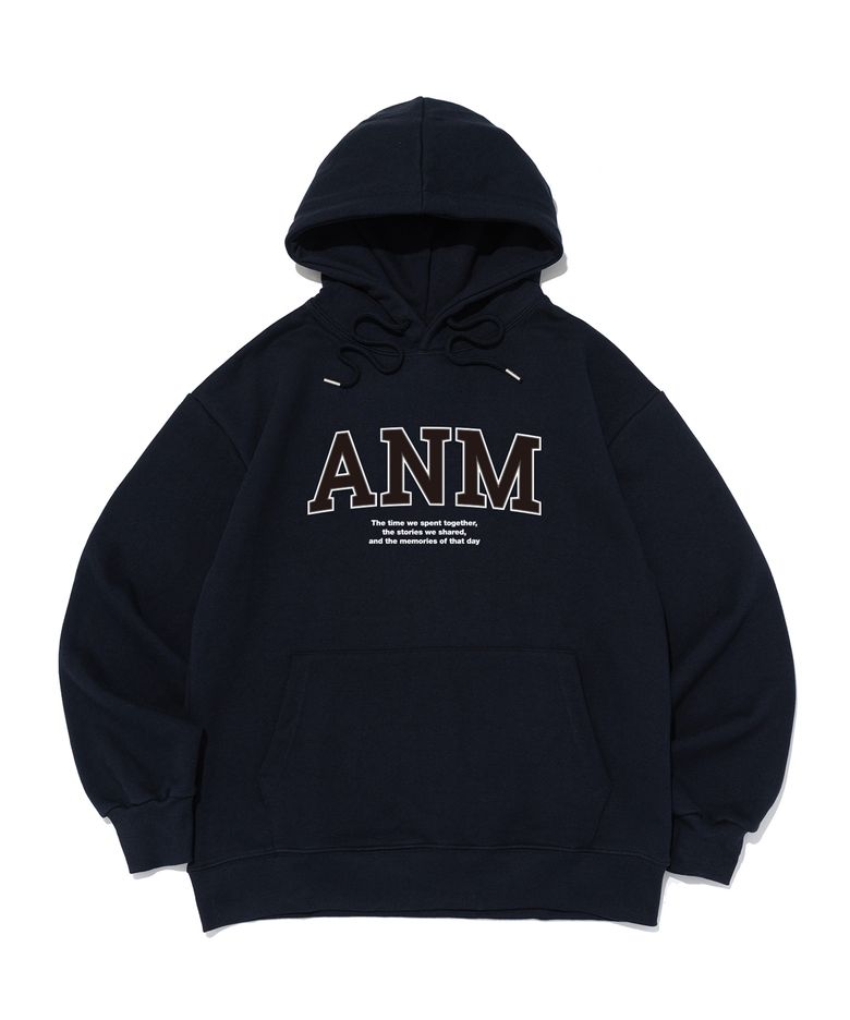 [논기모or기모] ANM 로고 후드티셔츠 (네이비)