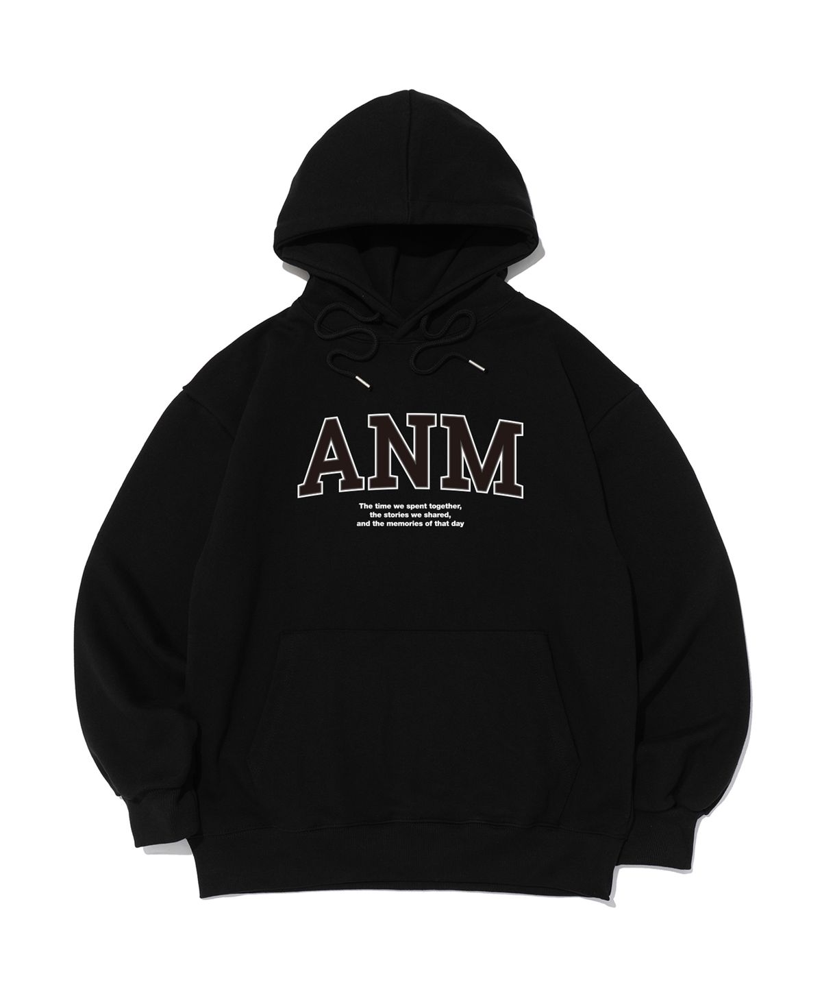 아날로그무드(ANALOG MOOD) [논기모or기모] ANM 로고 후드티셔츠 (블랙)