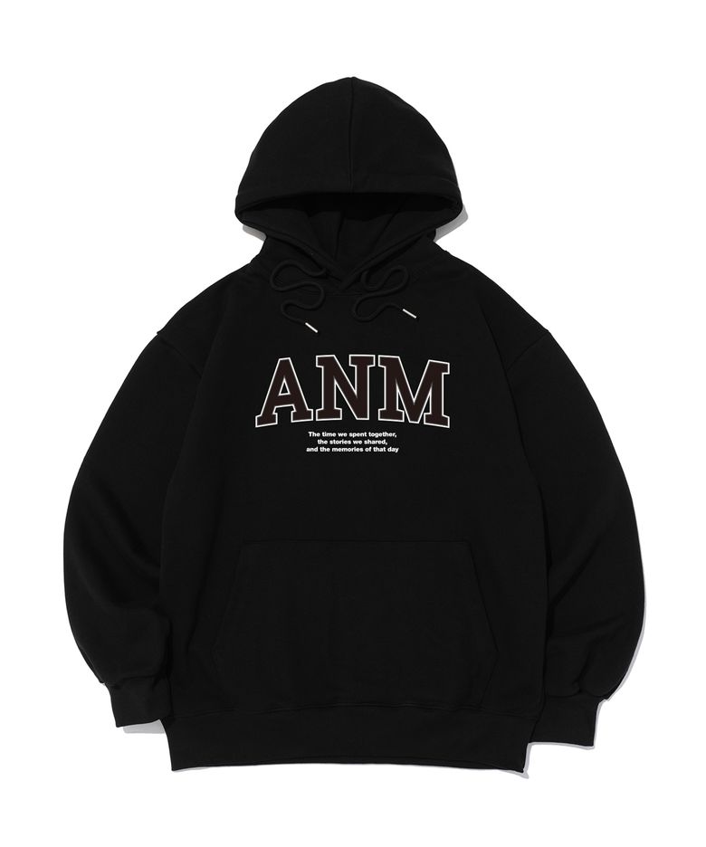 [논기모or기모] ANM 로고 후드티셔츠 (블랙)