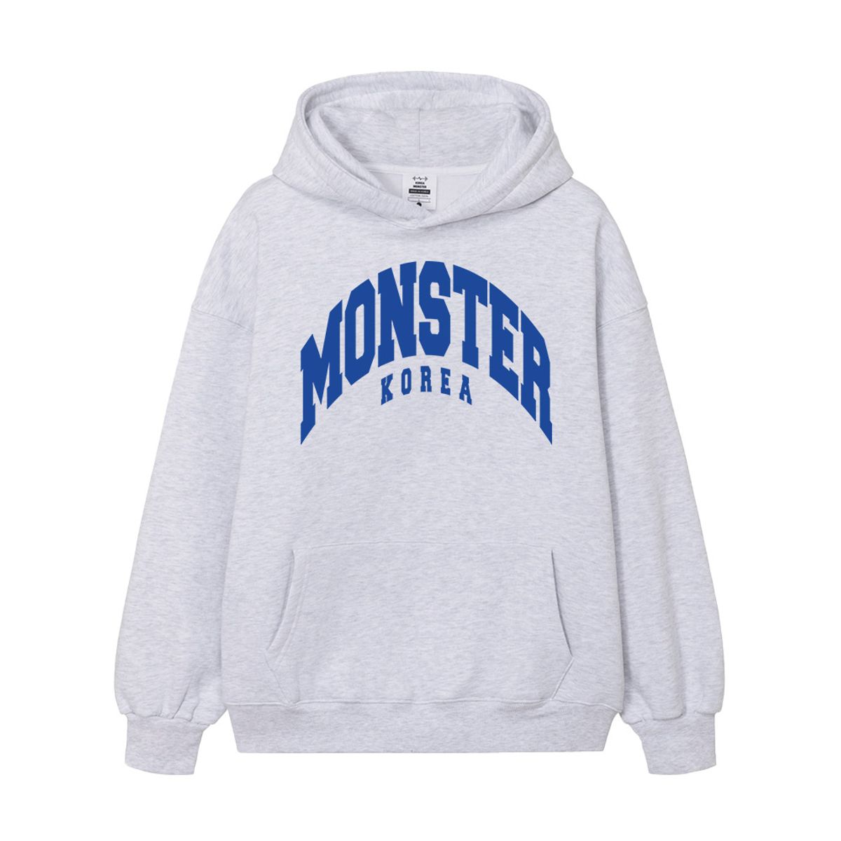코리아몬스터(KOREAMONSTER) KM04 MONSTER 오버핏 후드티 화이트메란지