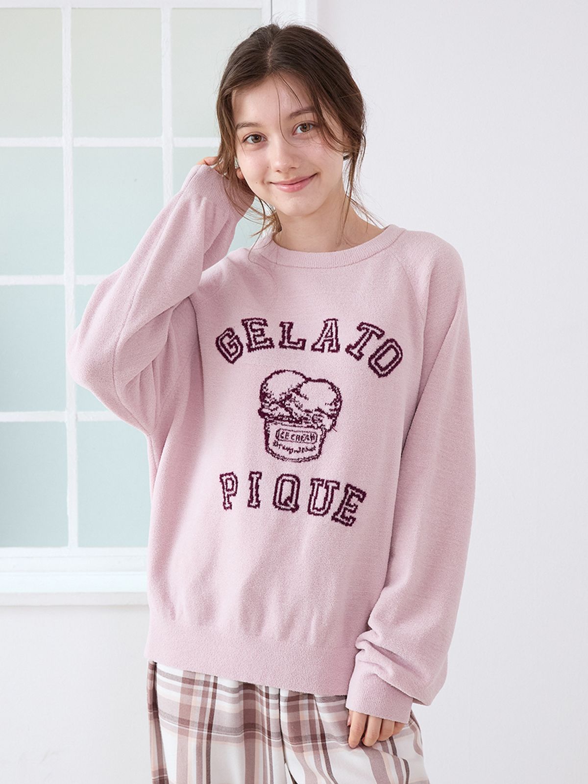 젤라또 피케(GELATO PIQUE) 클래식 아이스크림 자카드 풀오버 PWNT254073
