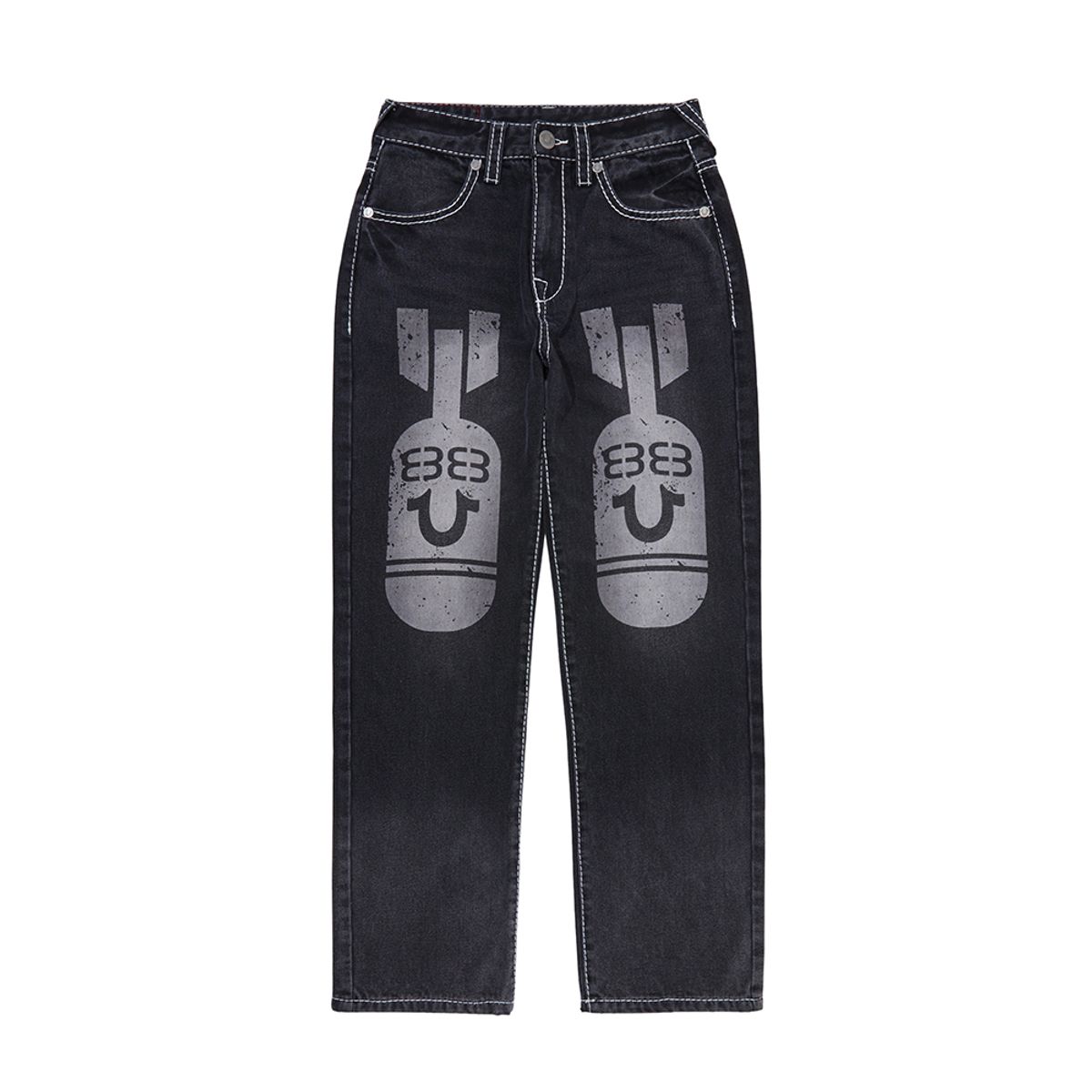 트루릴리젼(TRUERELIGION) BOMBER DENIM PANTS_WASHED BLACK