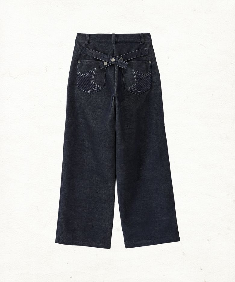 DD star applique corduroy pants (INDIGO)