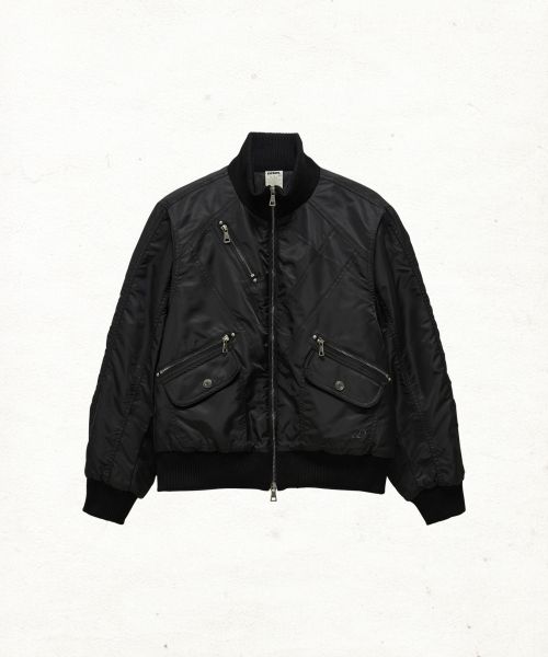단델(DANDEL) DD cropped studded MA-1 jacket (KHAKI) - 사이즈