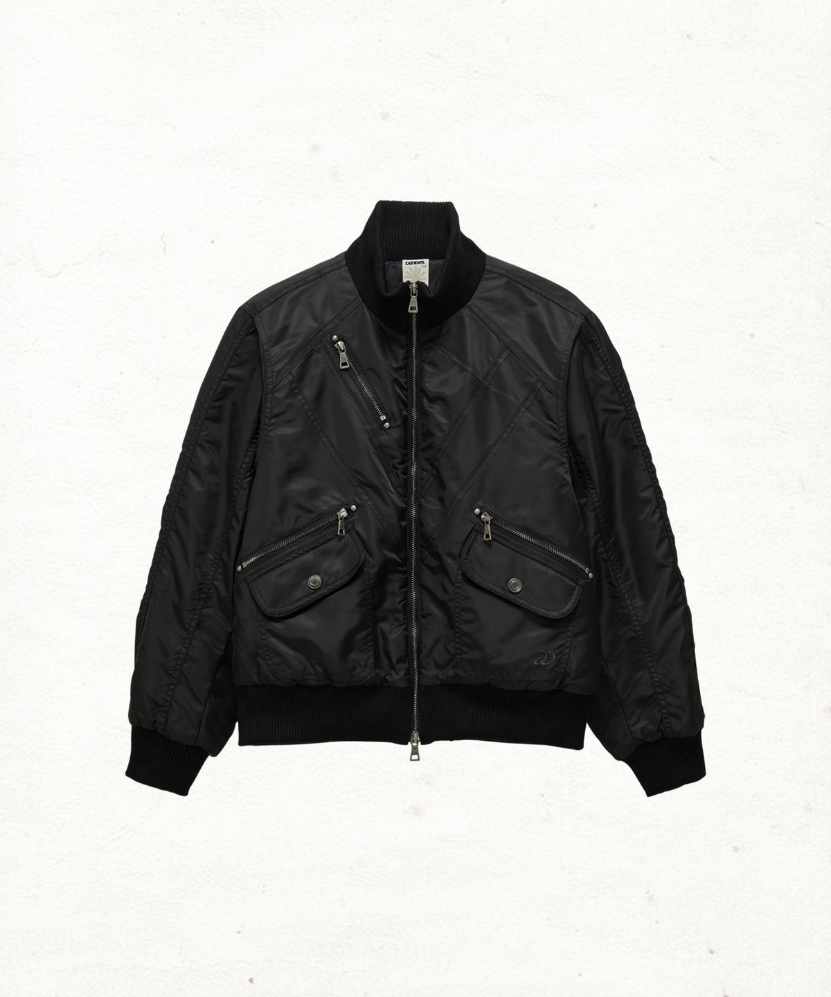 단델(DANDEL) DD cropped studded MA-1 jacket (BLACK)