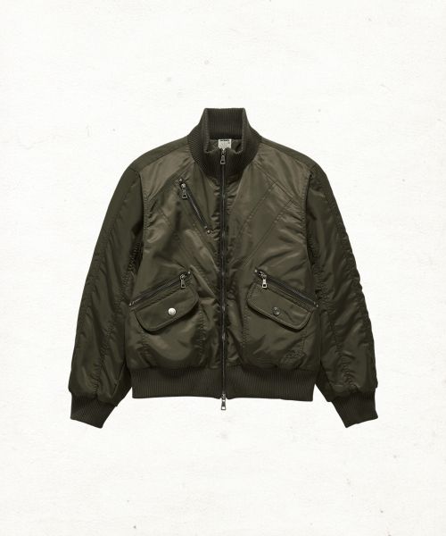 DANDEL cropped studded MA-1 jacket (カーキ) 단델(DANDEL) DD cropped studded MA-1 jacket (KHAKI) - 사이즈