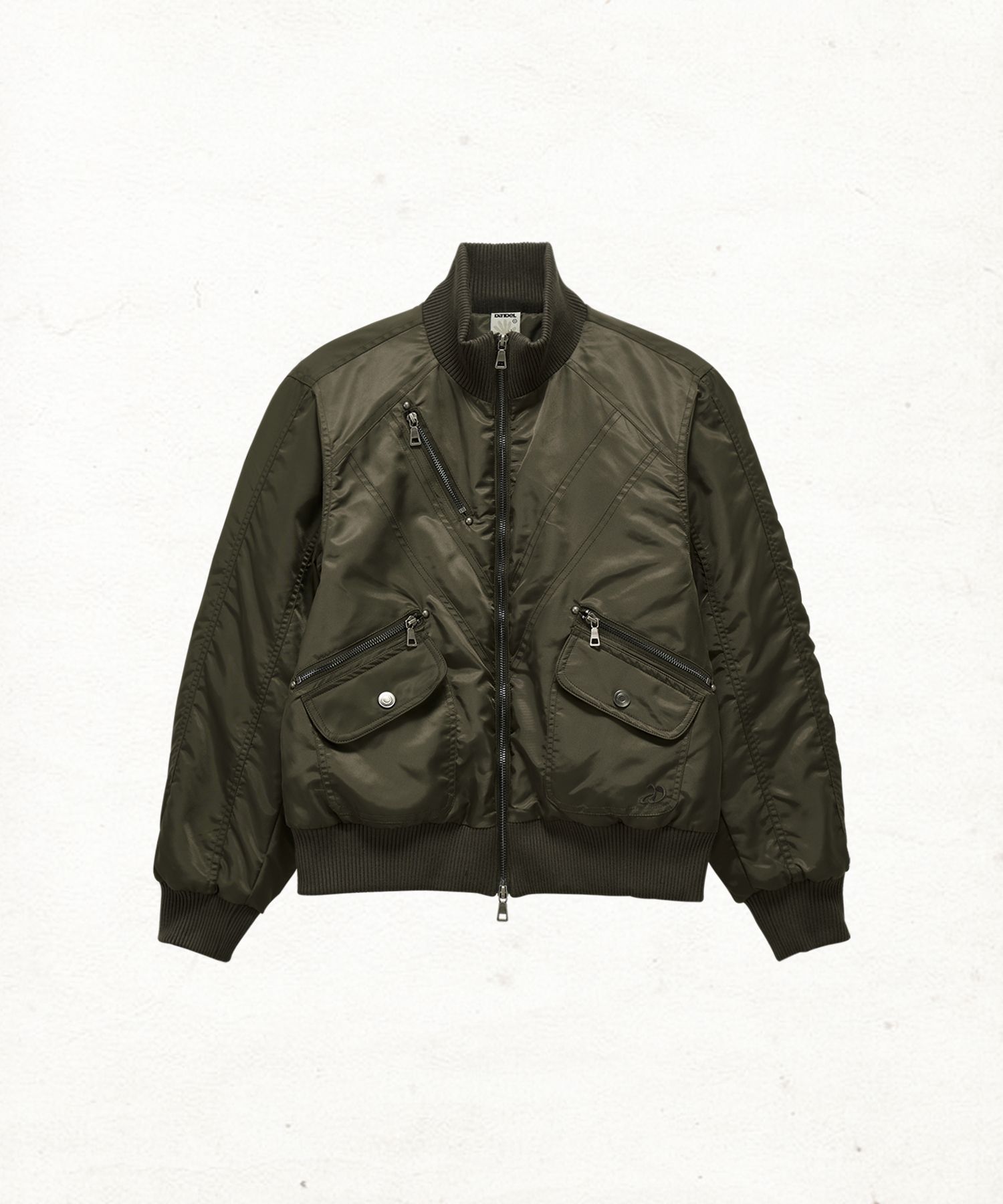 단델(DANDEL) DD cropped studded MA-1 jacket (KHAKI) - 사이즈