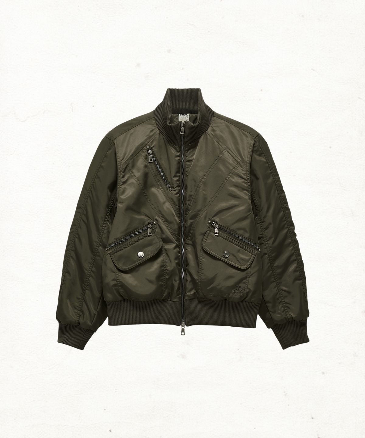 단델(DANDEL) DD cropped studded MA-1 jacket (KHAKI)