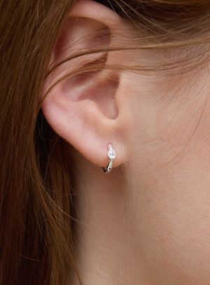 [실버925] 클리어 듀 원터치 귀걸이