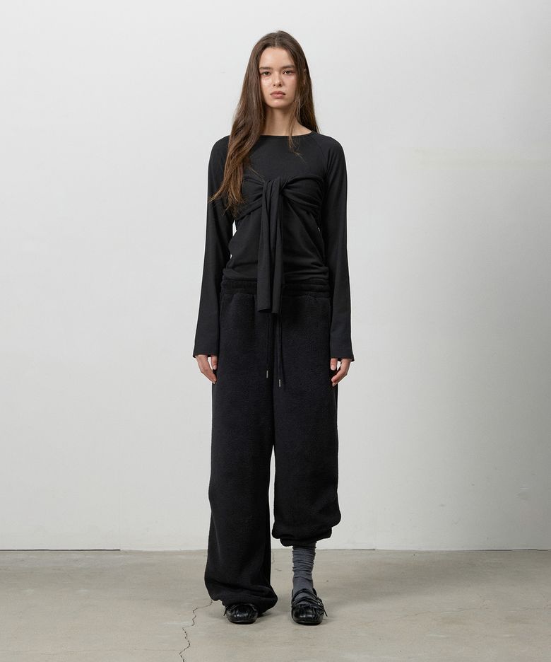 DUAL-SURFACE CORDUROY PANTS BLACK