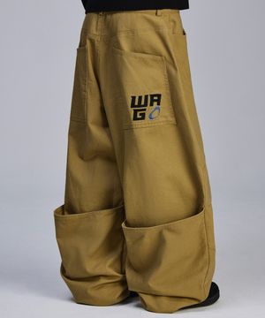 백 캥거루 절개 치노 팬츠[베이지]