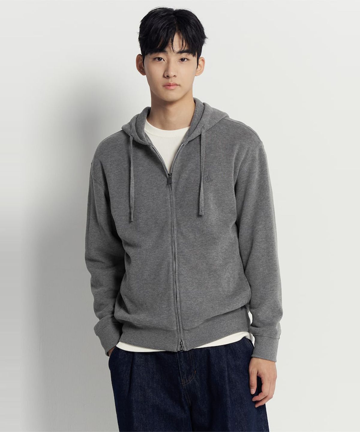 빈폴 멘(BEANPOLE MEN) 캐주얼 소프트 코튼 집업 후디 - 그레이