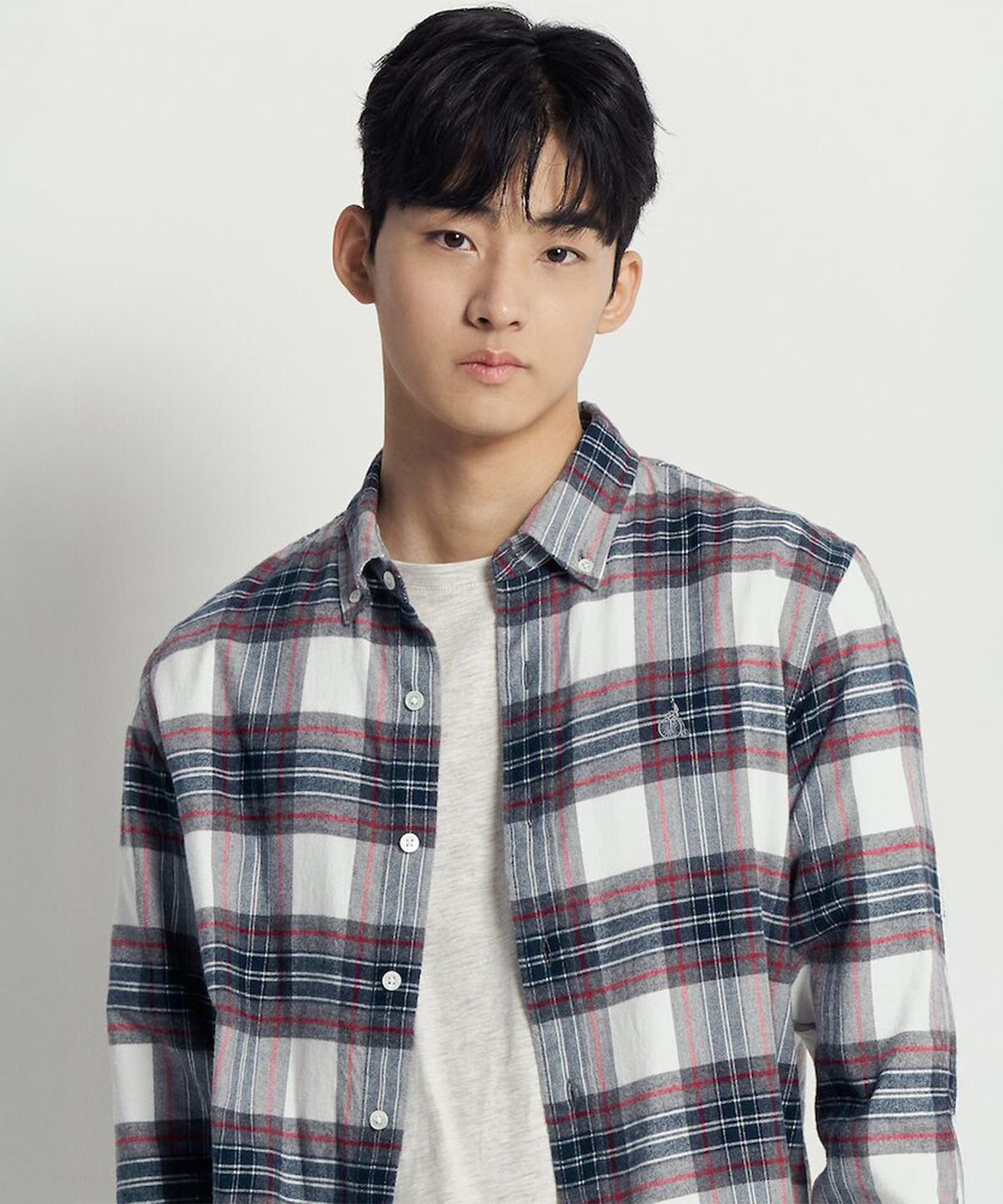 빈폴 멘(BEANPOLE MEN) 브러쉬드 트윌 멀티 체크 셔츠 - 아이보리