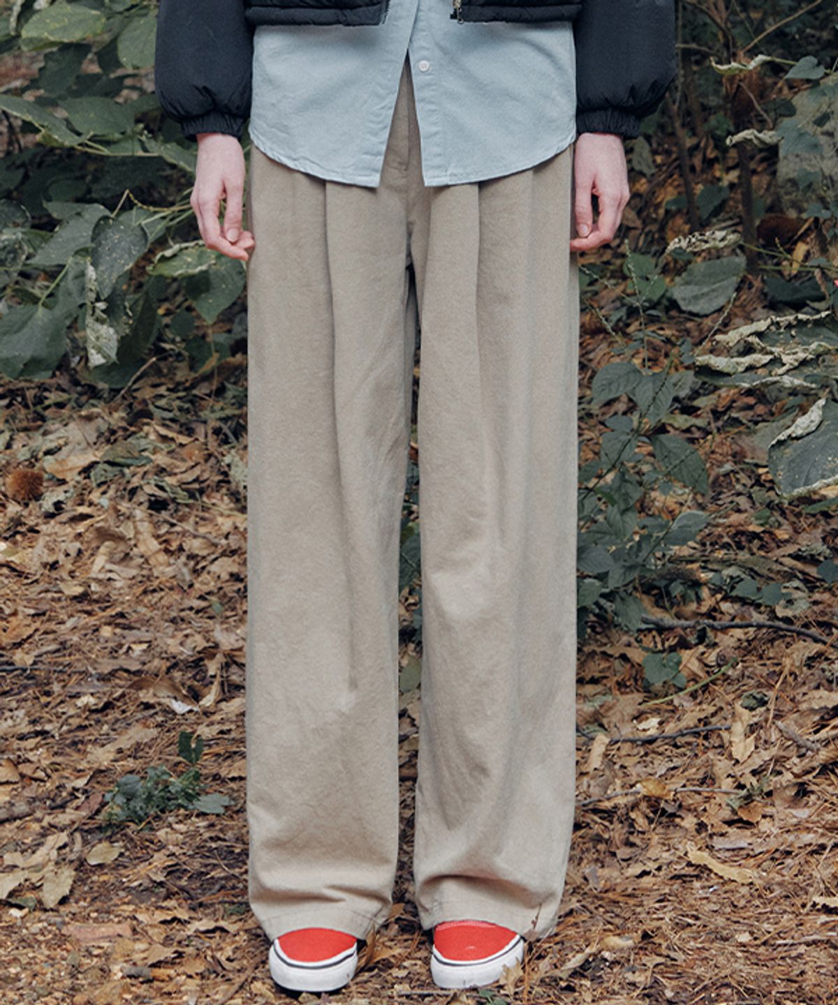 코스에그(COSEGG) Pintuck Wide Buckle Pants_EEWPT133_3color