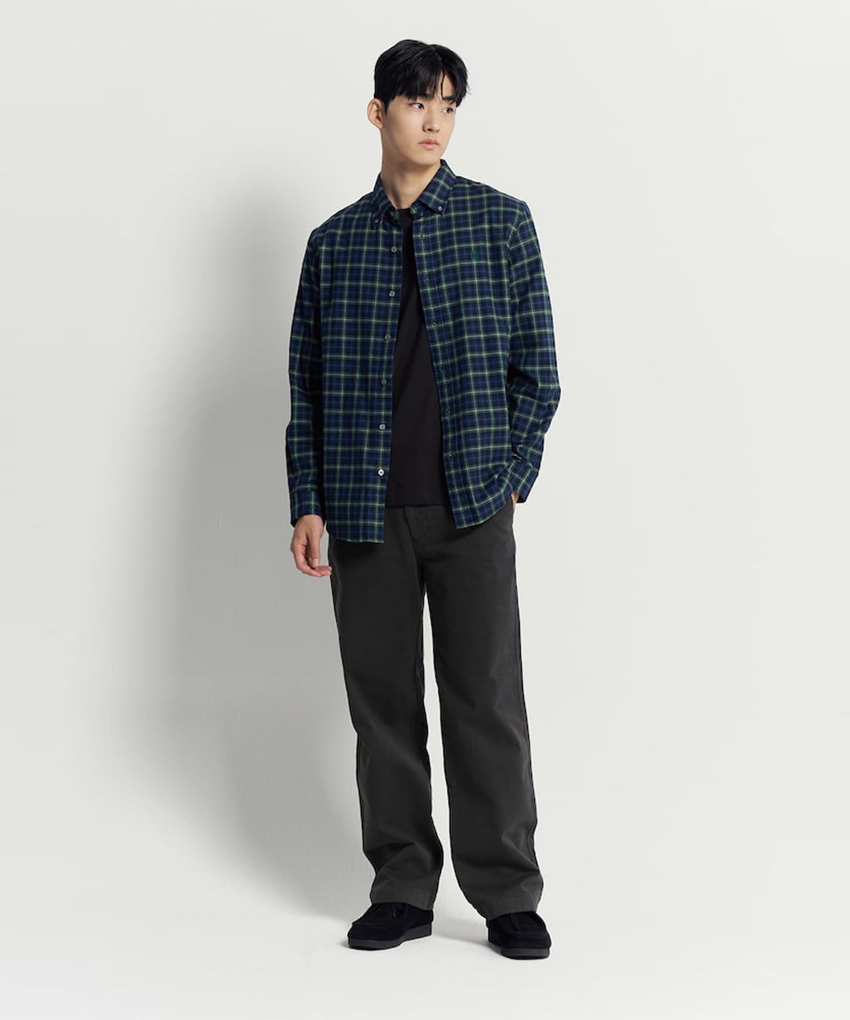빈폴 멘(BEANPOLE MEN) 치노 세미 와이드핏 팬츠 - 애쉬
