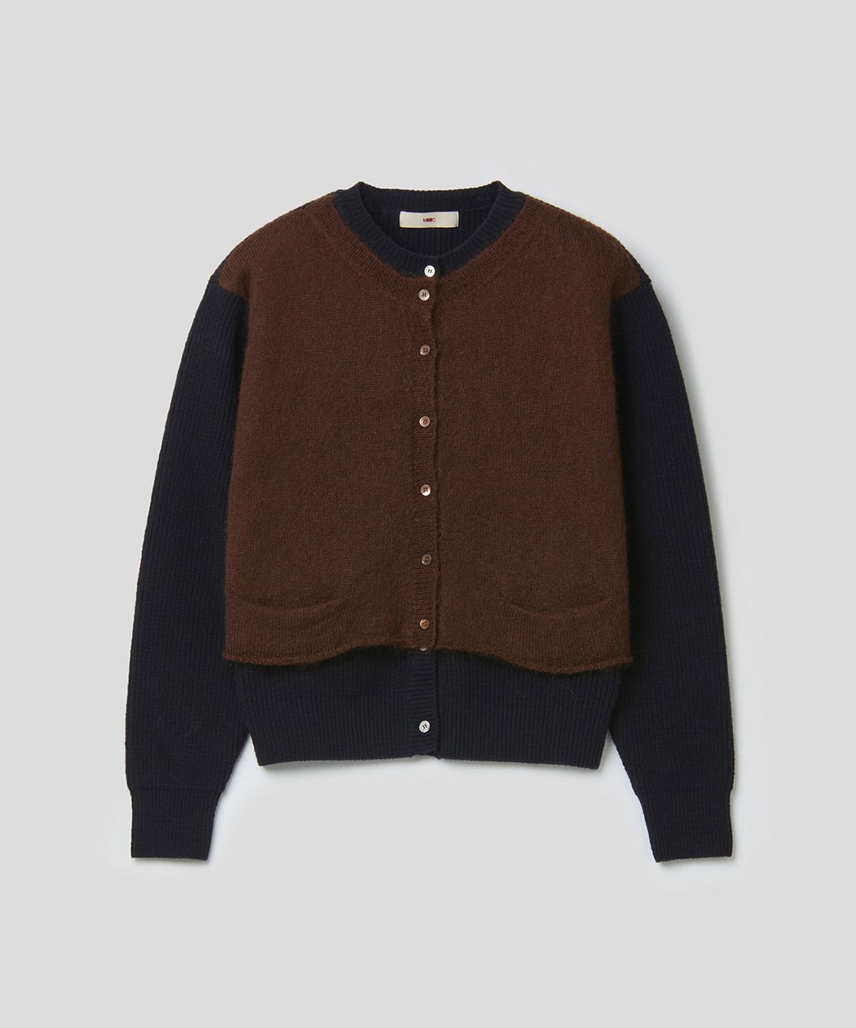 엠엠아이씨(MMIC) OVERLAP CARDIGAN (NAVY)
