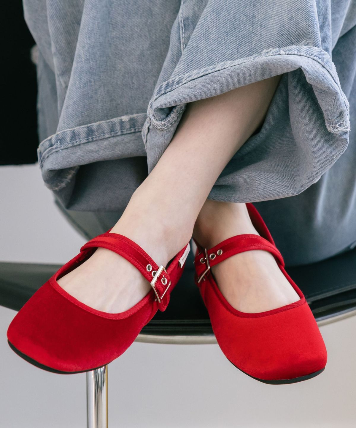 디퍼슈(DIFFERSHOE) 벨린 스퀘어 메리제인 5CM [레드]