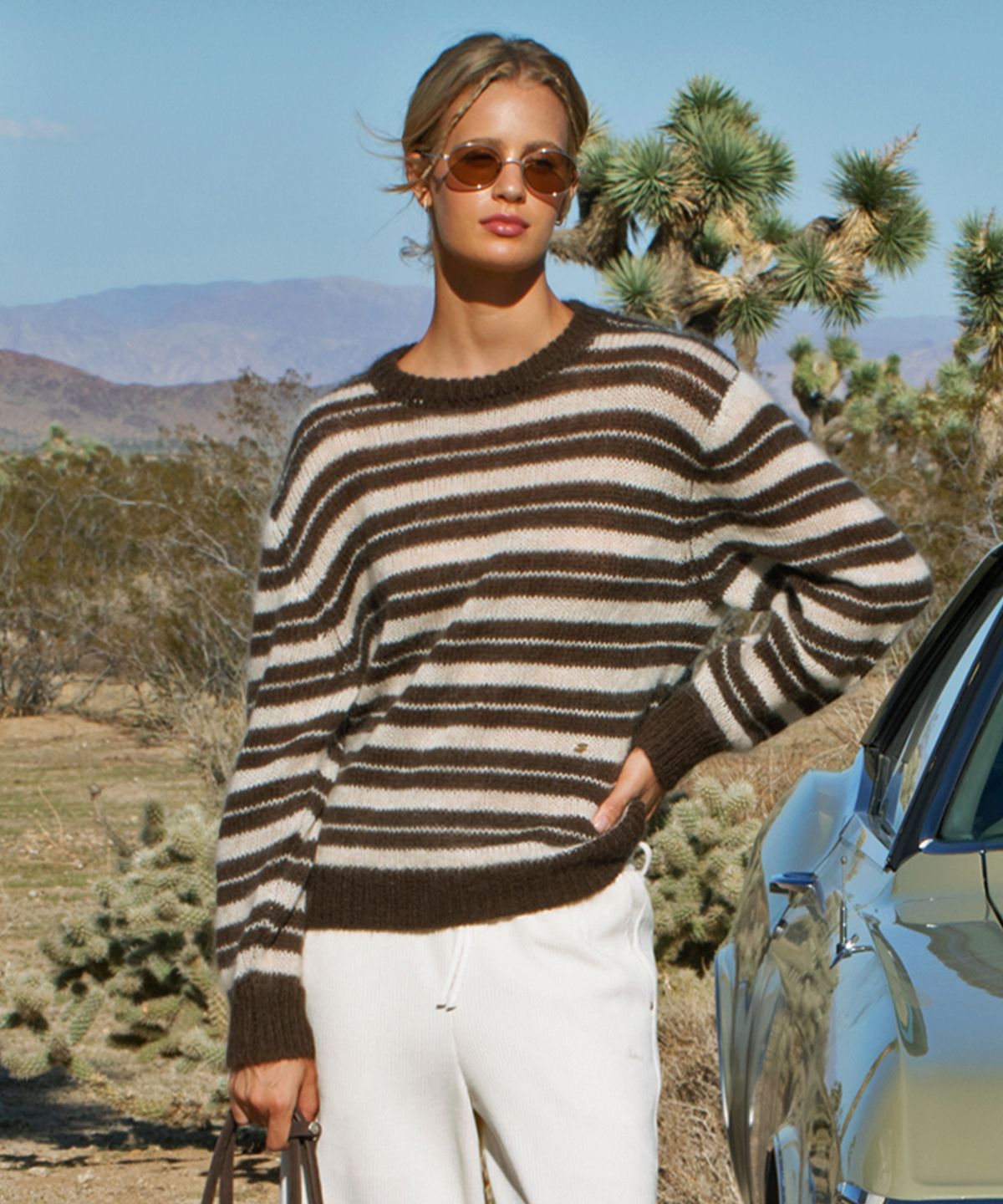 폴뉴아(FOLNUA) BRUSH STRIPE KNIT (BROWN)
