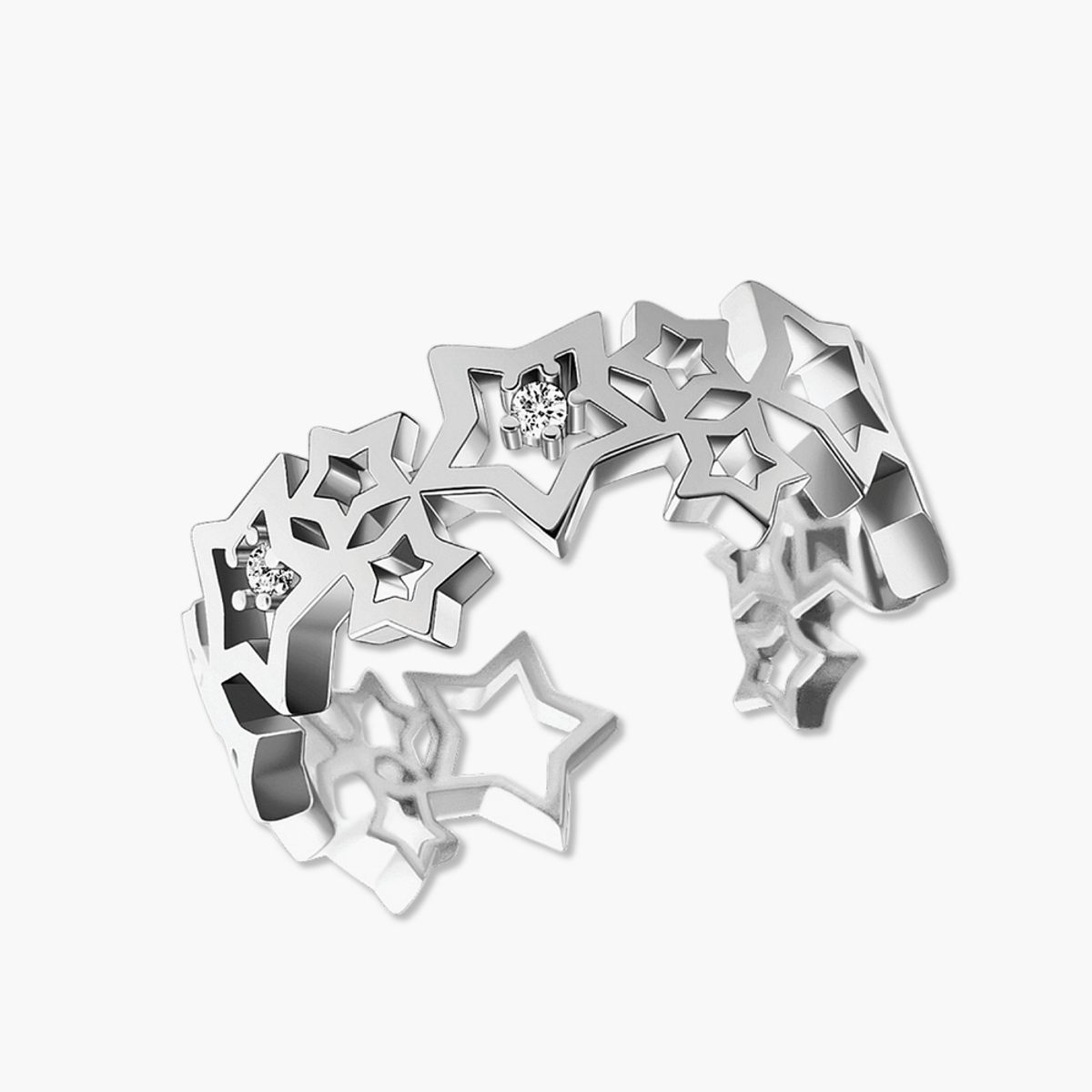 모노그래프(MONOGRAPH) 스타클래시 오픈링 MGFR0390 Rhodium Plated (화이트골드)