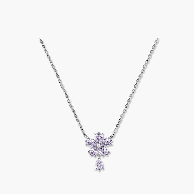 칼리아 목걸이 MGNL0394 Rhodium Plated (화이트골드+퍼플 큐빅)