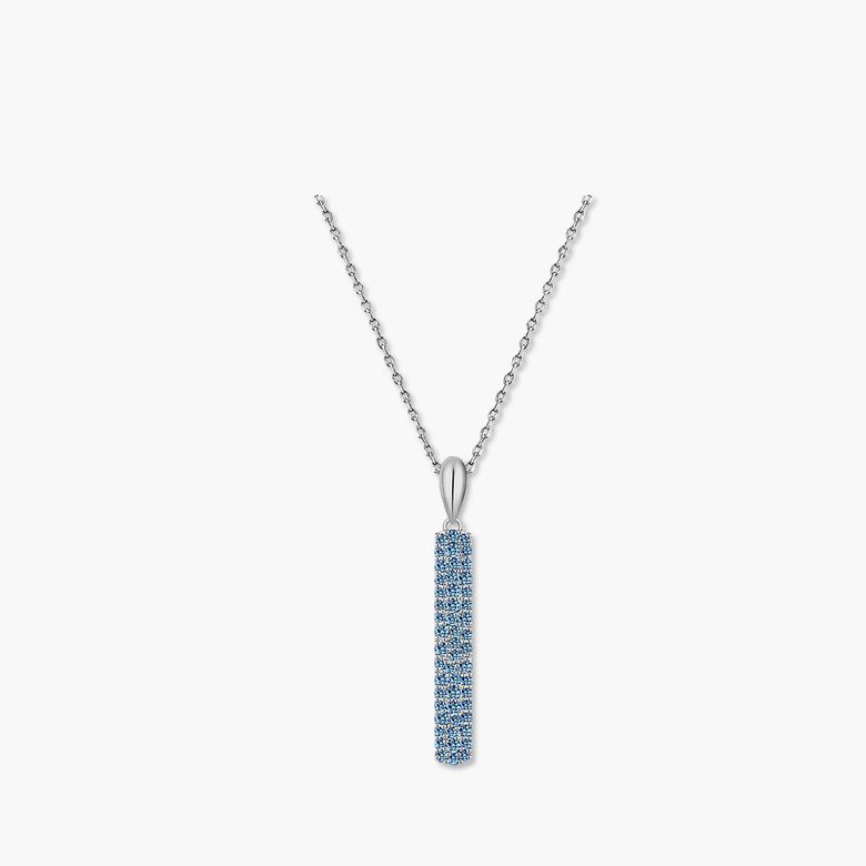 파이퍼 목걸이 MGNL0400 Rhodium Plated (화이트골드+블루 큐빅)