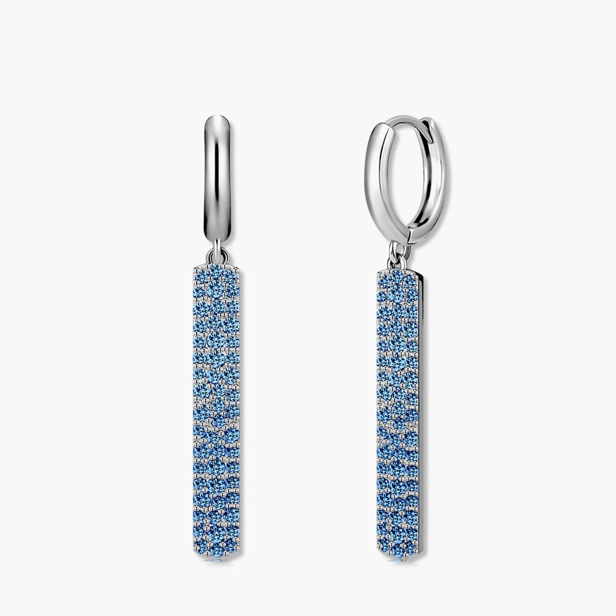 모노그래프(MONOGRAPH) 파이퍼 귀걸이 MGER0401 Rhodium Plated (화이트골드+블루 큐빅)