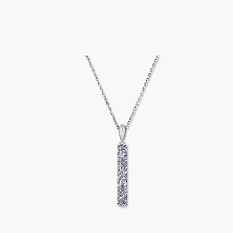 파이퍼 목걸이 MGNL0402 Rhodium Plated (화이트골드+퍼플 큐빅)