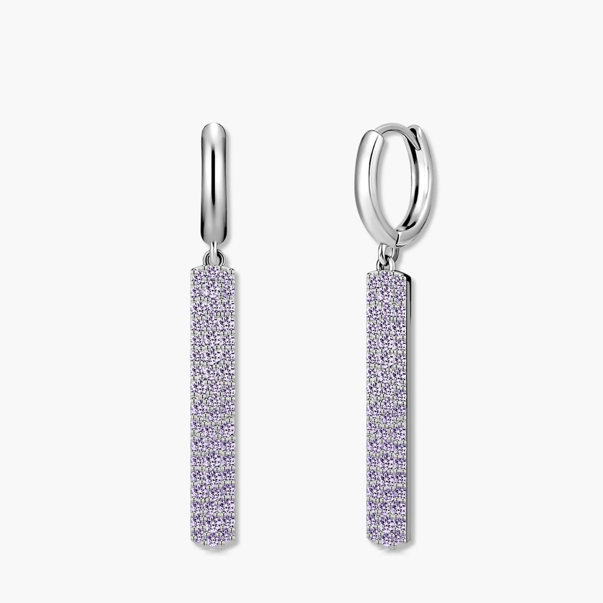 모노그래프(MONOGRAPH) 파이퍼 귀걸이 MGER0403 Rhodium Plated (화이트골드+퍼플 큐빅)
